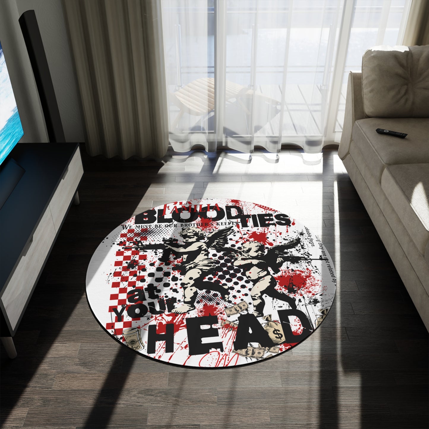 La Familia; Blood Ties Limited Edition *My Brothers Keeper* (EXTREMELY RARE) Print Round Rug