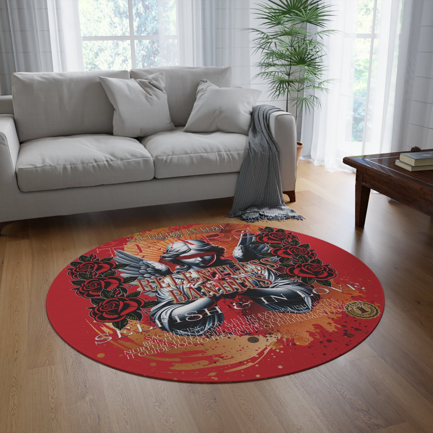 Relentless Bandits; Loyalty Over Lust Limited Edition **Lost in Love** (Extremely RARE) Red Round Rug