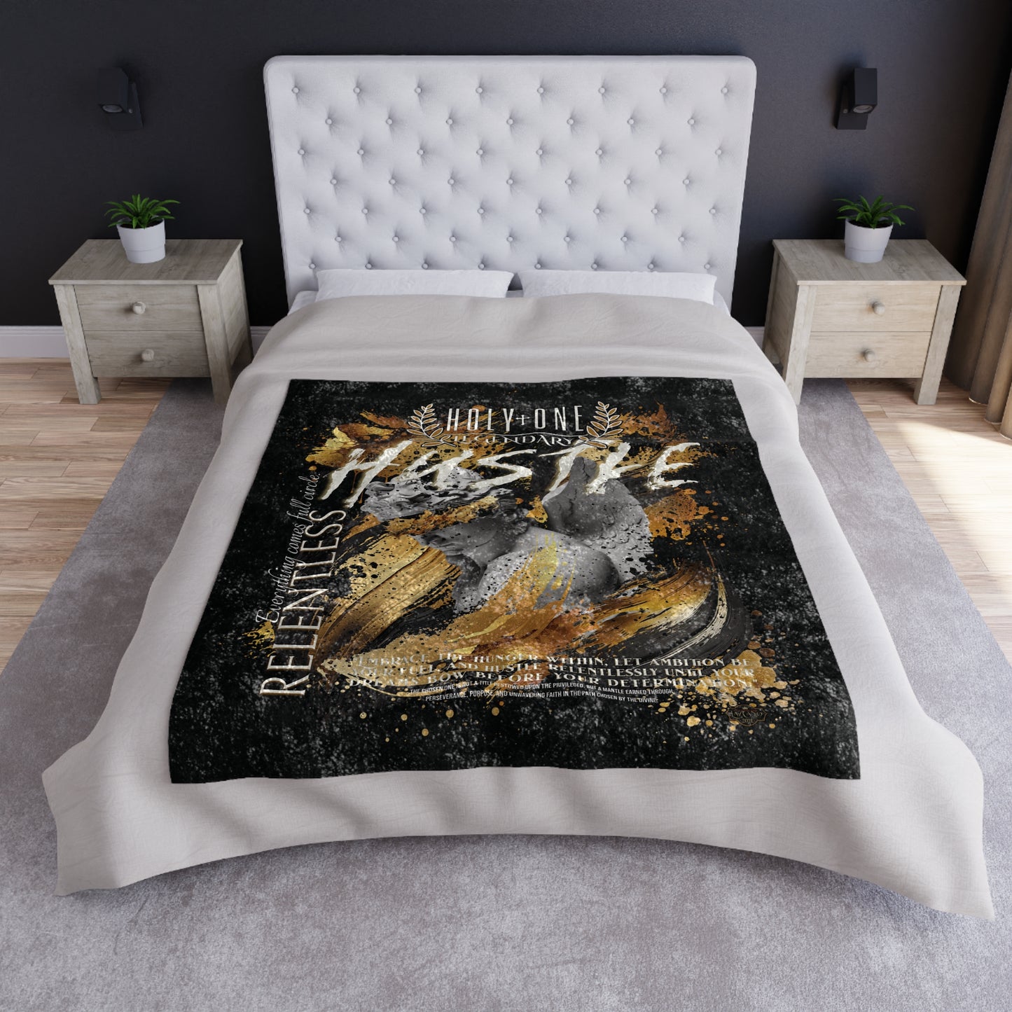 Relentless Hustle: Holy One Crushed Velvet Blanket