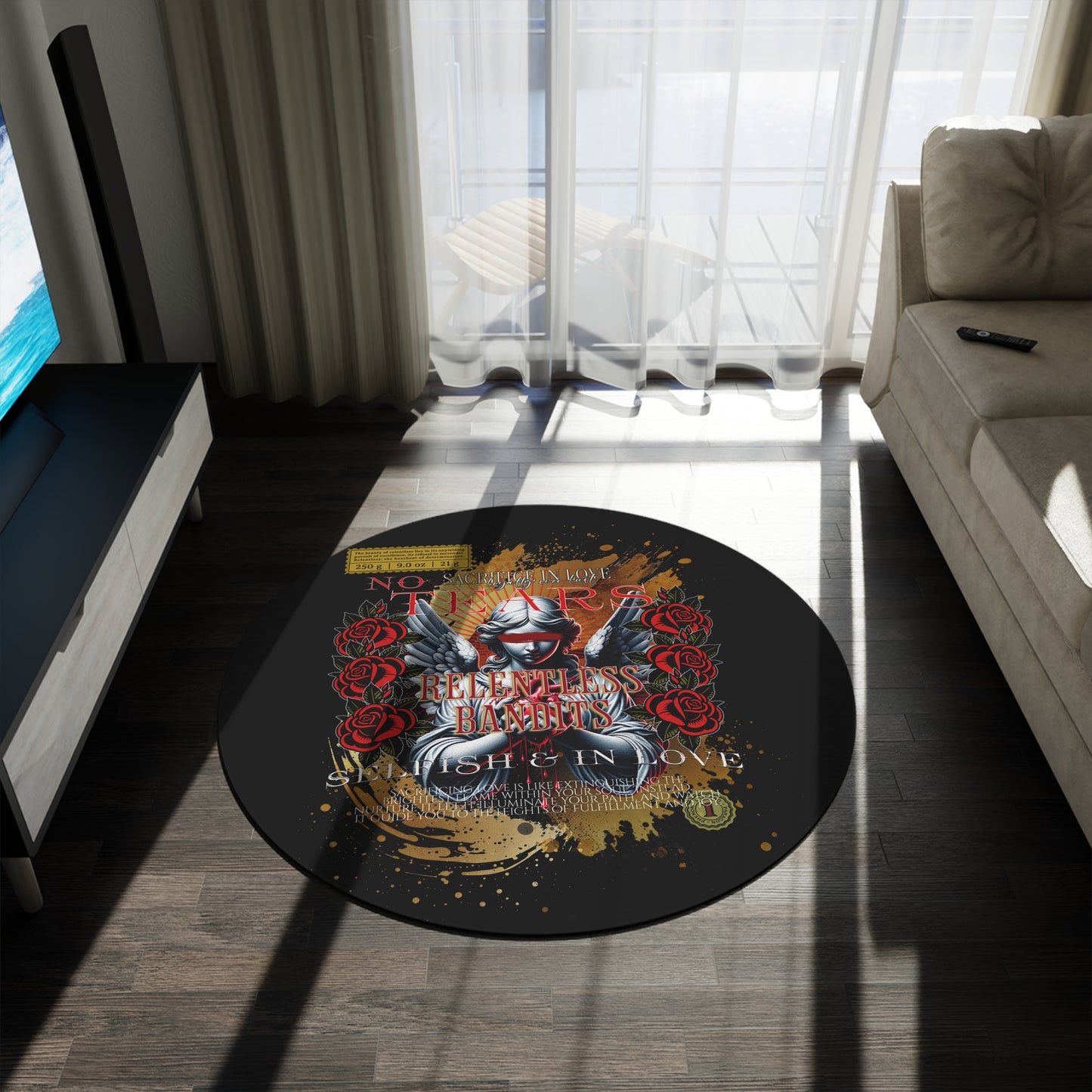 Relentless Bandits; Loyalty Over Lust Unique Round Rug