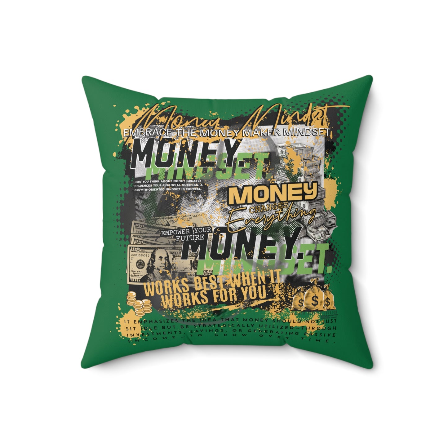 Money Mindset: No Handouts Just Hustle Pillow
