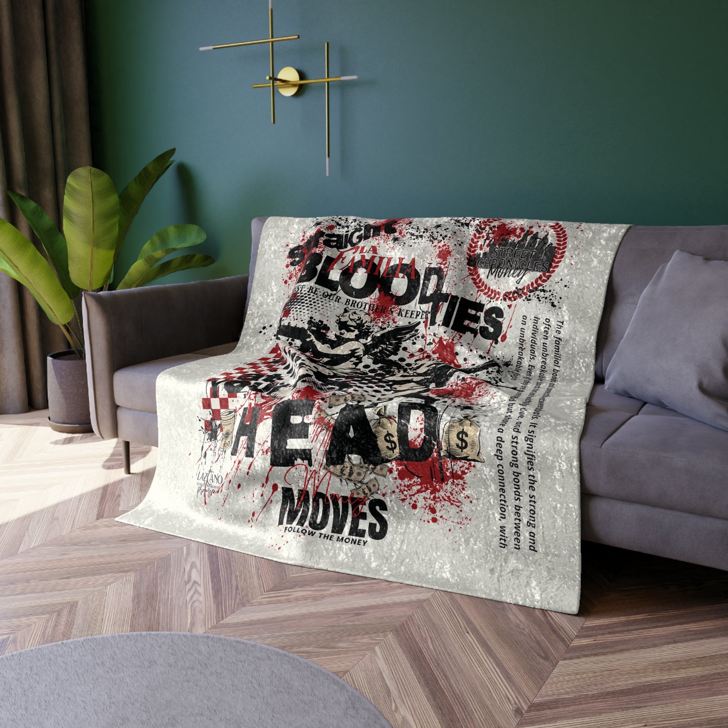 La Familia; Bloodties Crushed Velvet Blanket